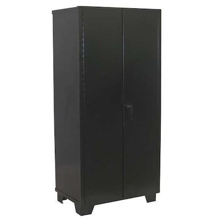 Jamco Shelving Storage Cabinet, 78 in H, 60 in W, 24 in D, Swing, Padlock Hasp, Black, 4 Shelves DL260BL