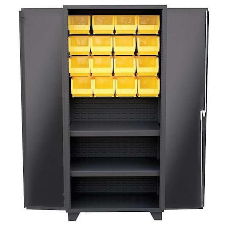 Jamco Extra-Heavy Duty Bin Cabinet, 36 in W, 78 in H, 24" D, 16 Bins HY236BL