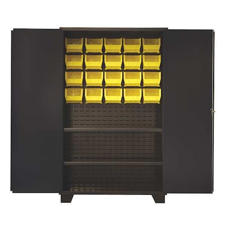 Jamco Extra-Heavy Duty Bin Cabinet, 36 in W, 78 in H, 24" D, 20 Bins HY248BL
