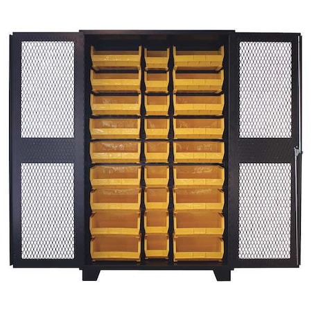 Jamco Extra-Heavy Duty Bin Cabinet, 48 in W, 78 in H, 24" D, 27 Bins DK248BL