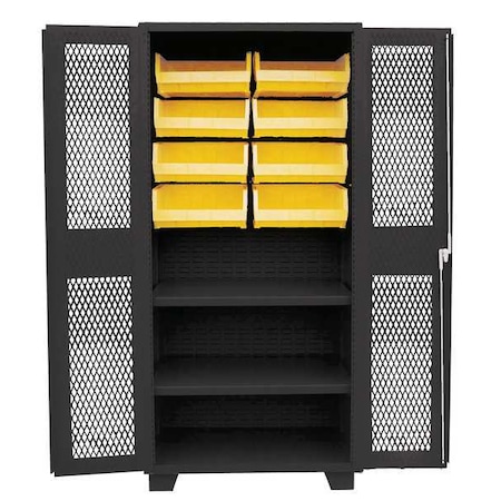 Jamco Extra-Heavy Duty Bin Cabinet, 36 in W, 78 in H, 24" D, 8 Bins DH236BL