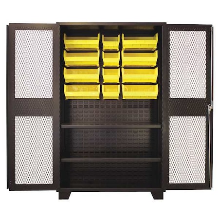 Jamco Extra-Heavy Duty Bin Cabinet, 48 in W, 78 in H, 24" D, 12 Bins DH248BL
