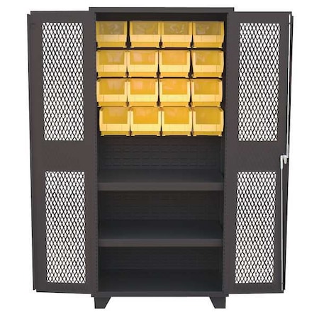 Jamco Extra-Heavy Duty Bin Cabinet, 36 in W, 78 in H, 24" D, 16 Bins DY236BL