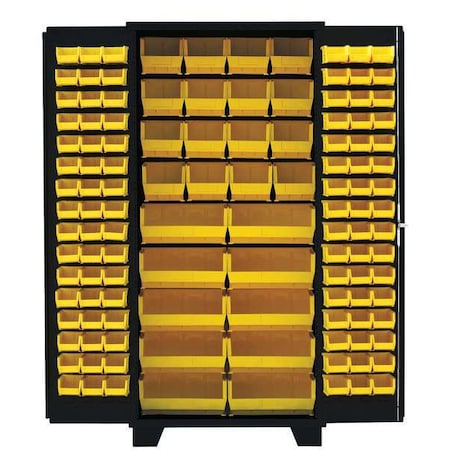Jamco Extra-Heavy Duty Bin Cabinet, 36 in W, 78 in H, 24" D, 122 Bins DF236BL