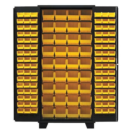 Jamco Extra-Heavy Duty Bin Cabinet, 36 in W, 78 in H, 24" D, 132 Bins DZ236BL