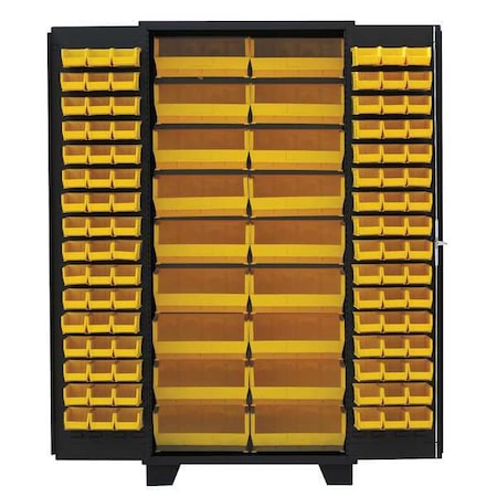 Jamco Extra-Heavy Duty Bin Cabinet, 36 in W, 78 in H, 24" D, 114 Bins DP236BL