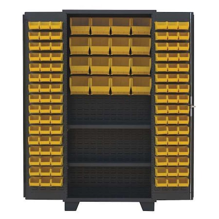 Jamco Extra-Heavy Duty Bin Cabinet, 36 in W, 78 in H, 24" D, 112 Bins DT236BL