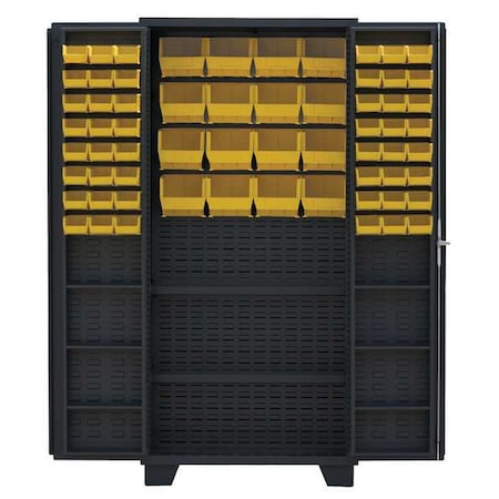 Jamco Extra-Heavy Duty Bin Cabinet, 36 in W, 78 in H, 24" D, 64 Bins DU236BL