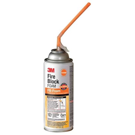 3M Fire Block Foam, Aerosol, Orange, Polyurethane Foam, Self-Leveling, 12 oz FB-FOAM-ORANGE