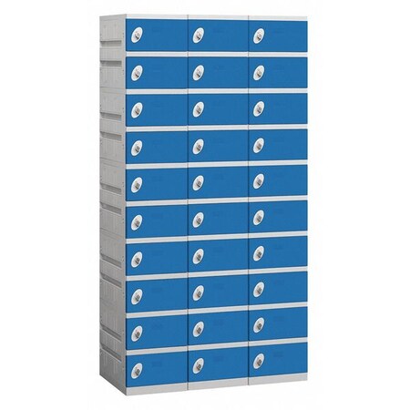 Salsbury Industries Wardrobe Locker, 36Wx78Hx18D, 10 Tier, Blue 90368BL-U