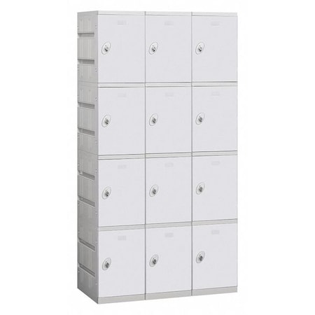 Salsbury Industries Wardrobe Locker, 36Wx78Hx18D, 4 Tier, Gray 94368GY-U