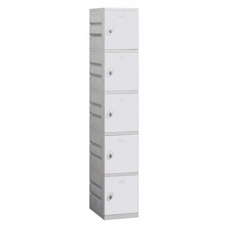 Salsbury Industries Wardrobe Locker, 12Wx78Hx18D, 5 Tier, Gray 95168GY-U