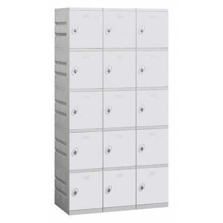 Salsbury Industries Wardrobe Locker, 36Wx78Hx18D, 5 Tier, Gray 95368GY-U