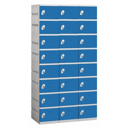 Salsbury Industries Wardrobe Locker, 36Wx78Hx18D, 8 Tier, Blue 98368BL-U