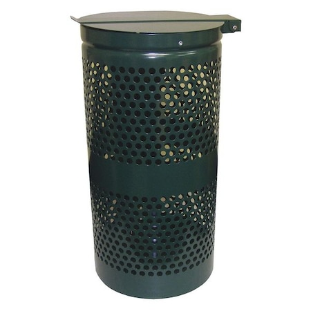 Dogipot 10 gal Round Outdoor Can, Green, Aluminum, Steel, 8 in 1206A-L
