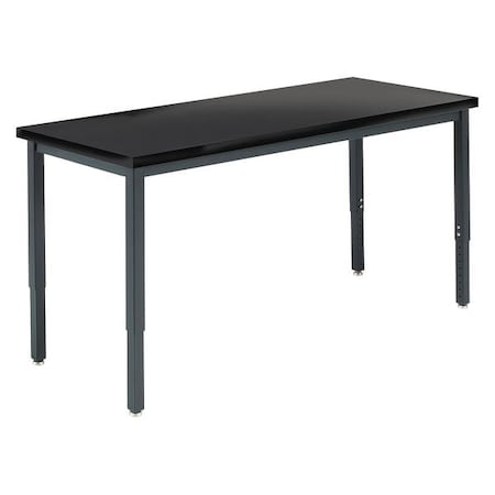 Diversified Spaces Rectangle Adjustable Table, 54" W, 56" L, 37-1/2" H, ChemGuard Laminate Top, Black X8202