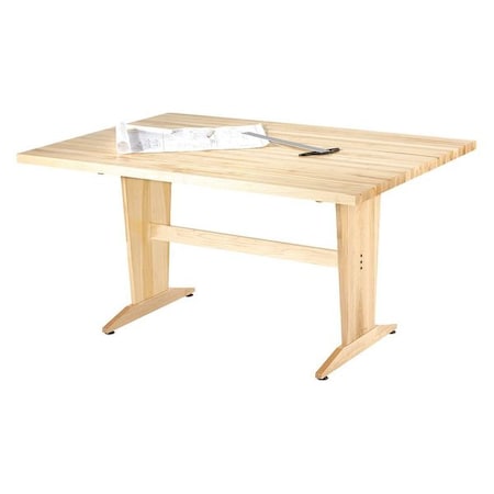 Diversified Spaces Rectangle Pedestal Table, 72" W, 50" L, 30" H, Maple Top, Maple PT-7248M30