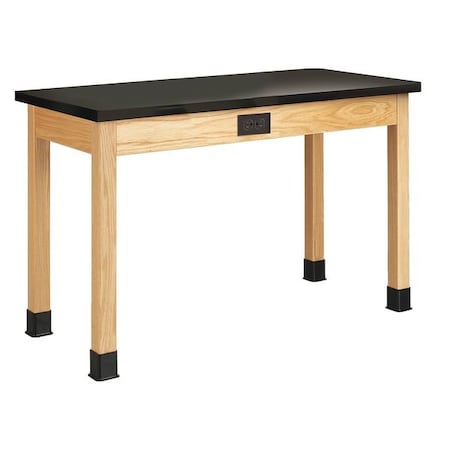 Diversified Spaces Rectangle Table, 54" W, 56" L, 36" H, ChemGuard Laminate, black P7202BK36E