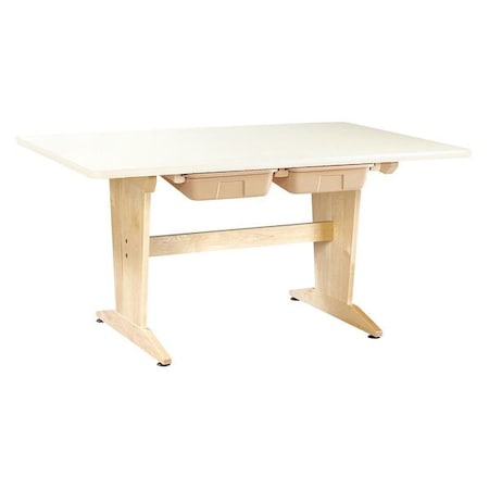 Diversified Spaces Rectangle Planning Table, Tote Trays, 60" W, 44" L, 30" H, HPL, Almond PT-60P