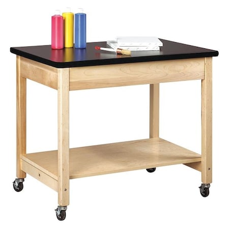 Diversified Spaces Demo Cart, Portable, Laminate Top, Maple, 1 Shelves, 24 in L, 36 in W, 30 in H PDC-2436