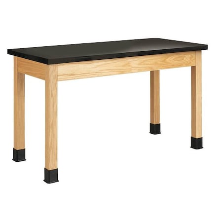 Diversified Spaces Rectangle Table, 60" W, 62" L, 30" H, ChemGuard Laminate, black P7222BK30N