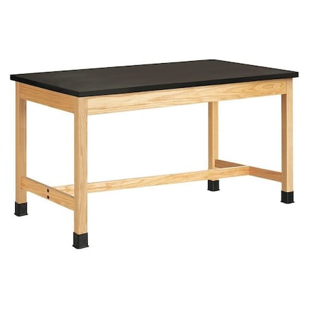 Diversified Spaces Rectangle Table, 72" W, 74" L, 36" H, ChemGuard Laminate, black P7242BK36S