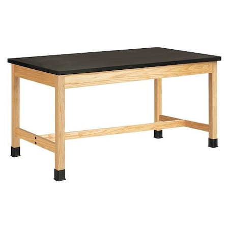 Diversified Spaces Plain Apron Table, Red Oak, Wood Surface, 72" W P7402BK30S