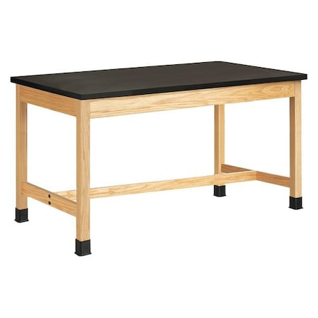 Diversified Spaces Plain Apron Table, Red Oak, Wood Surface, 72" W P7402BK36S