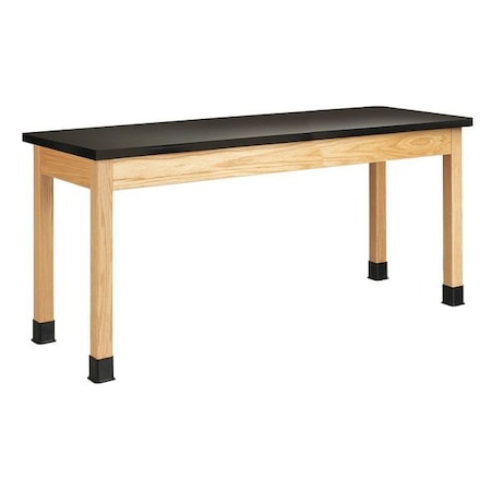 Diversified Spaces Rectangle Table, 72" W, 26" L, 30" H, ChemGuard Laminate, black P7302BK30N-ADA