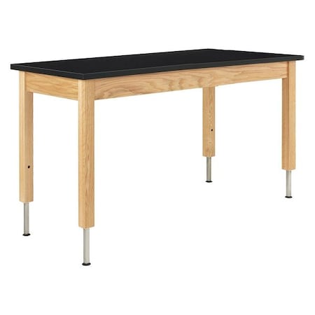 Diversified Spaces Rectangle Adjustable Table, 60" W, 62" L, 30"-36" H, Epoxy Resin Top, Black A7146K
