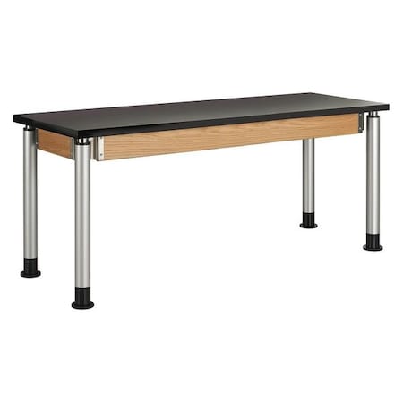 Diversified Spaces Rectangle Adjustable Table, 72" W, 26" L, 42" H, Phenolic Resin Top, black P8304K