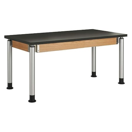 Diversified Spaces Rectangle Adjustable Table, 60" W, 32" L, 42" H, Phenolic Resin Top, black P8144K