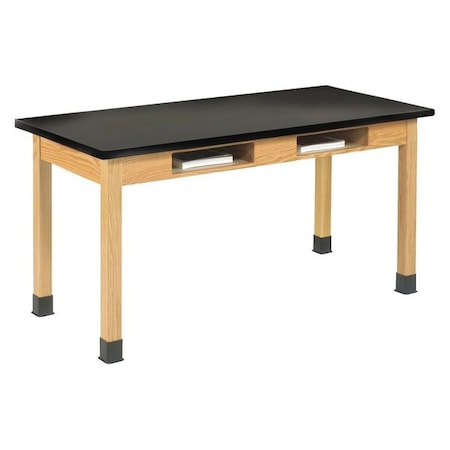 Diversified Spaces Rectangle Compartment Table, 60" W, 62" L, 34" H, ChemGuard Laminate, Black C7602BK34N