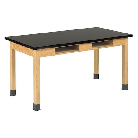 Diversified Spaces Rectangle Compartment Table, 54" W, 56" L, 36" H, HPL, Black D720LBBK36N