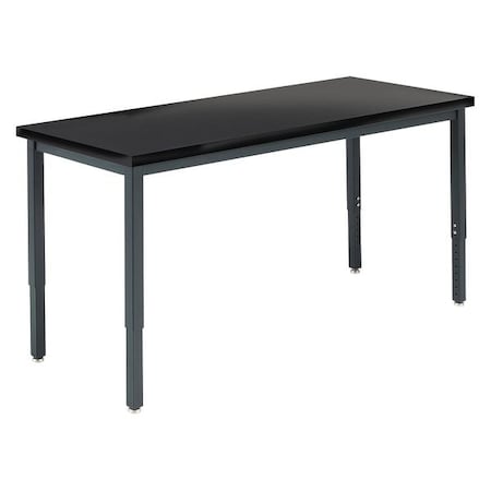 Diversified Spaces Rectangle Table, Metal Activity, 60" W, 62" L, 23-37" H, Phenolic Resin, Black X8904