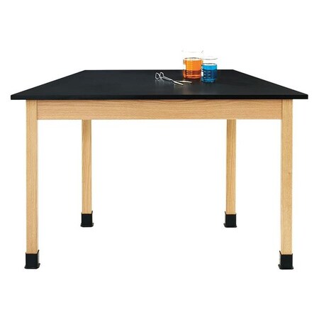 Diversified Spaces Trapezoid Trapezoid Table, 24" W, 26" L, 30" H, ChemGuard Laminate, Black TZ7602BK30N