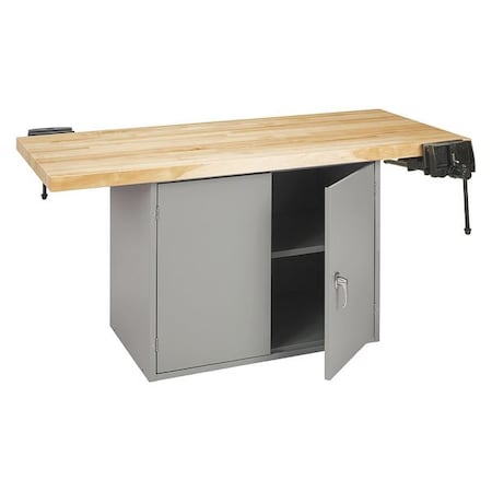 Diversified Spaces Work Bench With Vise, 64" W, 33-1/4" Height WBD2-2V
