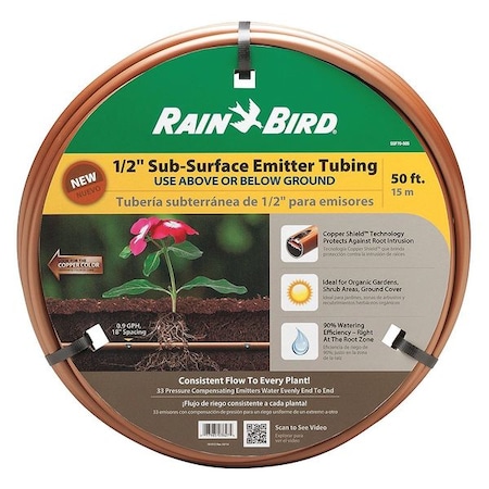 Rain Bird Sub-Surface Emitter Tubing, 1/2", 50 ft. SSF70-50S