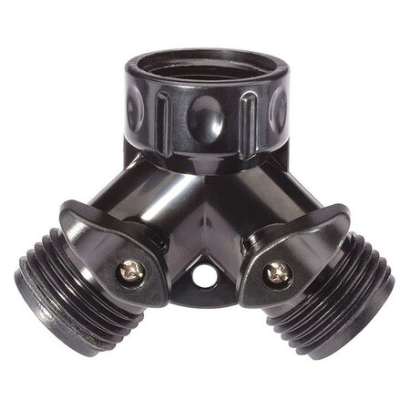 Rain Bird YFA075X Drip Irrigation Dual Port "Y" Faucet Adapter, 3/4" Female Hose Thread x 3/4" Male Hose Thread, On/Off Valves