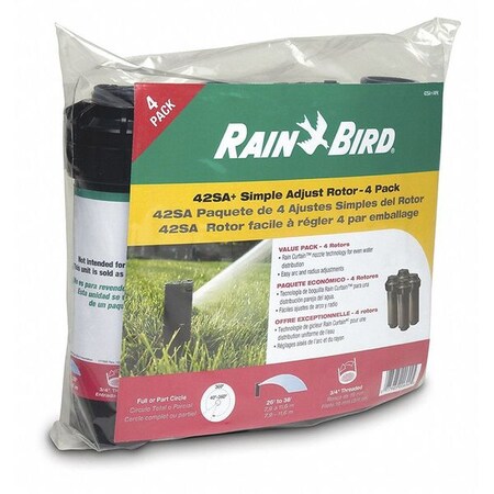 Rain Bird Adj. Gear Drive Rotor, 26 ft.-38 ft., PK4 42SA+/4PK