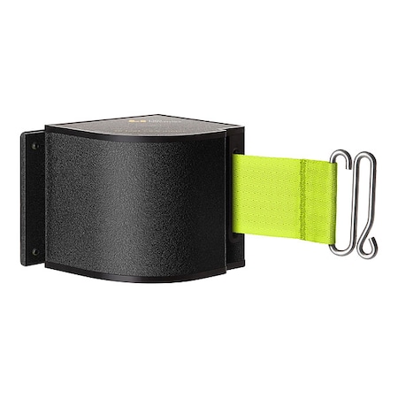 Lavi Industries Warehouse Quick Mount Retractable Belt Barrier, Black, 18 ft Length, No Legend, Wrinkle 50-3016M/WB/18/FY