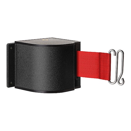 Lavi Industries Warehouse Quick Mount Retractable Belt Barrier, Black, 18 ft Length, No Legend, Wrinkle 50-3016M/WB/18/RD