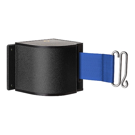 Lavi Industries Warehouse Quick Mount Retractable Belt Barrier, Black, 18 ft Length, No Legend, Wrinkle 50-3016M/WB/18/BL