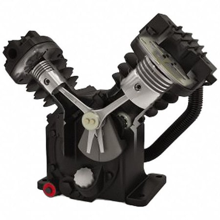 Ingersoll-Rand Bare Pump, 2 Stage, 1.3 qt Oil Capacity, 2 Cylinder 18002410