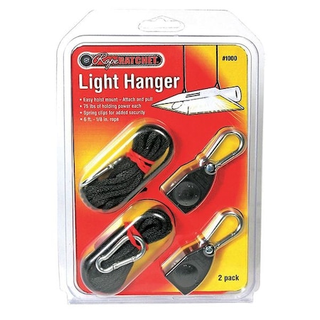 Rope Ratchet Ratchet Light Hanger, PK2, 1/8" 10000