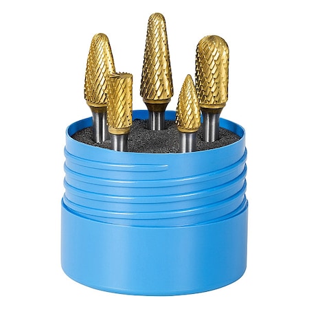 Sgspro Carbide Bur Set, Double Cut, 5 pcs. 18266