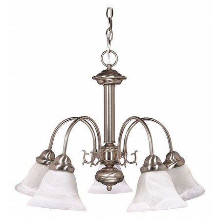 Nuvo Ballerina 5-Light 24 in. Chandelier with Alabaster Glass Bell Shades 60-181