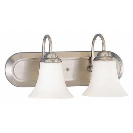 Nuvo Dupont 2 Light Vanity Satin White Glass Brushed Nickel 60-1833