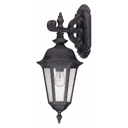 Nuvo Cortland 1 Light Mid-Size Wall Lamp Arm Dn Seeded Glass Iron 60-2034
