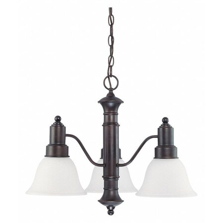 Nuvo Gotham 3 Light 23 in. Chandelier Frosted White Glass Bronze 60-3144